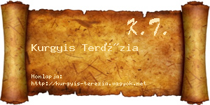 Kurgyis Terézia névjegykártya
