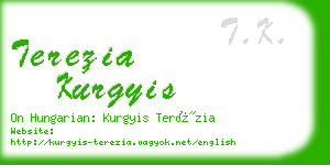 terezia kurgyis business card